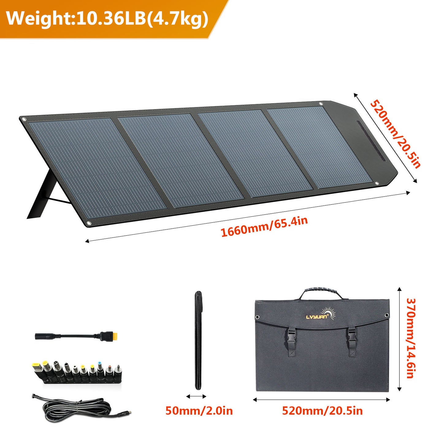 120W solar energy folding bag single-crystal solar panel