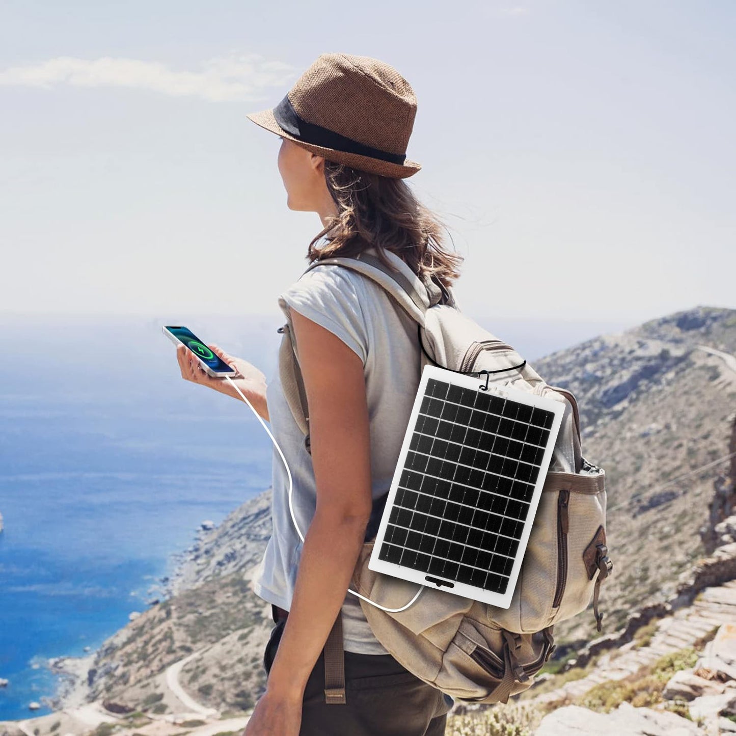 Solar charging panel, outdoor camping mobile phone power bank charger, portable solar charging panel