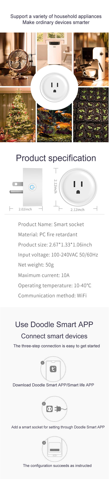 TUYA WIFI Smart Plug - 16A Socket - Home Kit