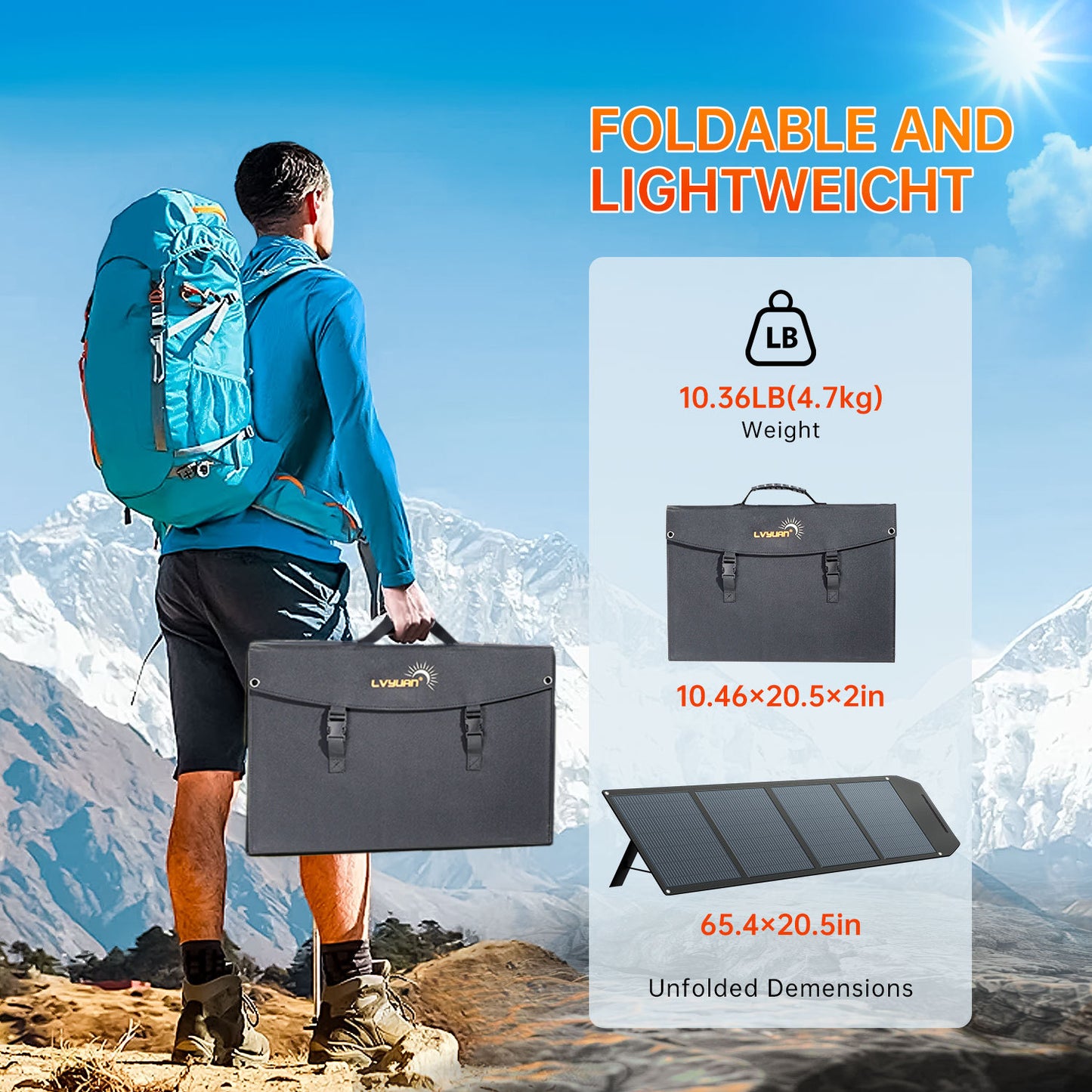 120W solar energy folding bag single-crystal solar panel
