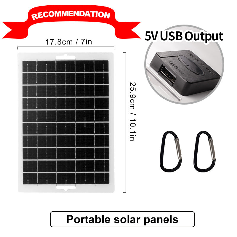 Solar charging panel, outdoor camping mobile phone power bank charger, portable solar charging panel
