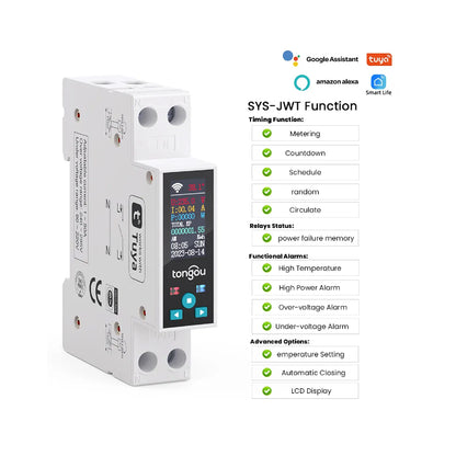 TONGOU SY Smart Switch Series Smart Miniature Circuit Breaker Tuya Ewelink Alexa Google Assistant Control MCB Type 220V 50A 63A