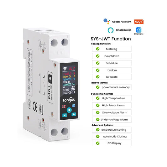 TONGOU SY Smart Switch Series Smart Miniature Circuit Breaker Tuya Ewelink Alexa Google Assistant Control MCB Type 220V 50A 63A