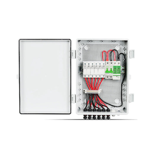 Solar PV Combiner Box With Lightning Protection 10A 6strings 1000V for Solar Panel 550V DC Circuit Breaker Panel Solar TONGOU