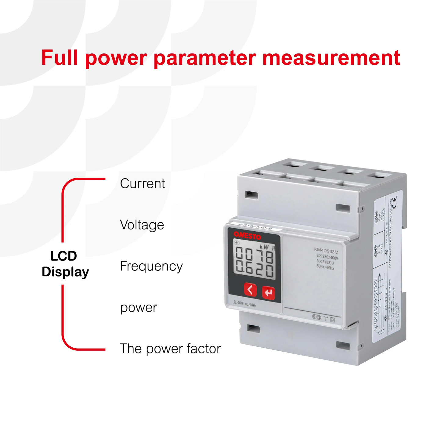 High-quality three-phase wireless control smart electricity meter 3P, AC 230V digital LCD display building kwh electricity meter