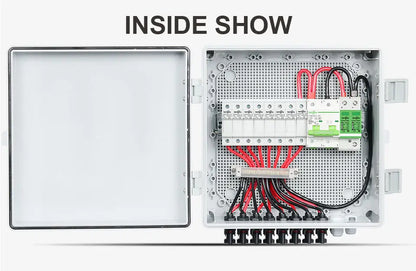 Solar PV Combiner Box With Lightning Protection 10A 6strings 1000V for Solar Panel 550V DC Circuit Breaker Panel Solar TONGOU