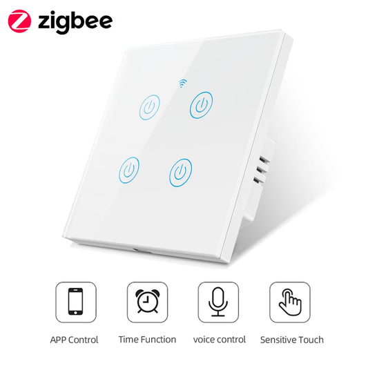 ZigBee Smart Life Tempered Glass Panel Wall Switch