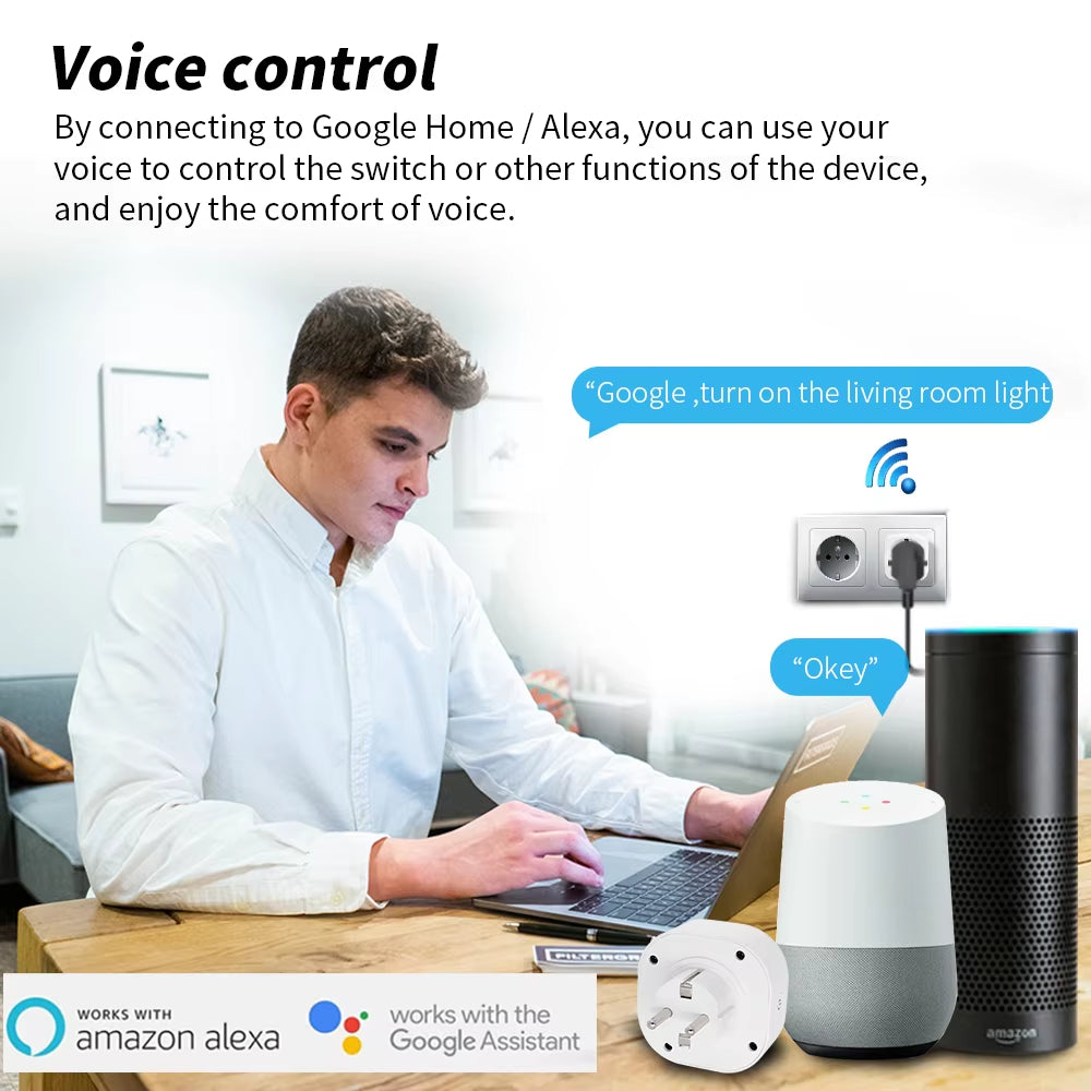 Alexa-Supported Smart Home WiFi Smart Plug Socket ip34