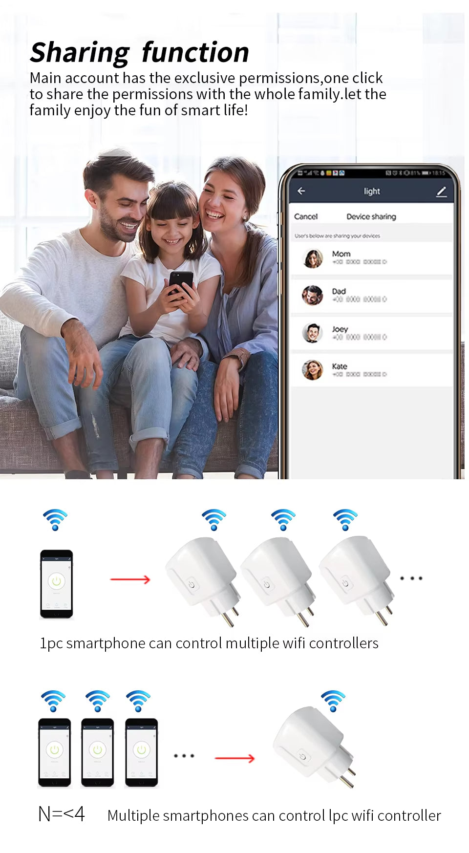 Alexa-Supported Smart Home WiFi Smart Plug Socket ip34