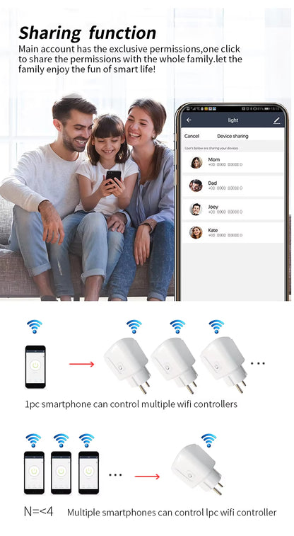 Alexa-Supported Smart Home WiFi Smart Plug Socket ip34