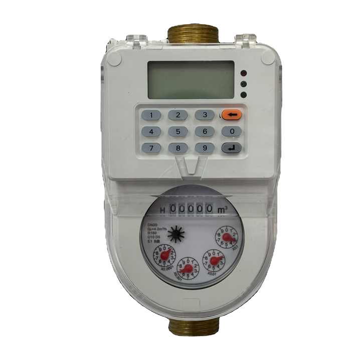 Low Battery Indicator Sts Water Metering System Plastic Housing DN15 Integrated Type Prepaid Water Meter Supplier